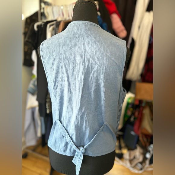 Vintage Koret City Blues Women's Denim Vest Sweater Blue Woven - Picture 4 of 5